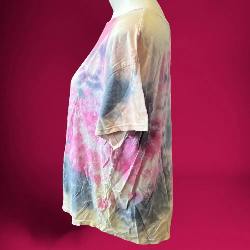 Old Navy Tie Dye Shirt Womens Large Loose Fit Dream Land The Easy Tee Hippie